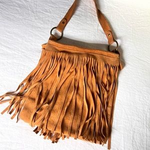 Suede fringe bag